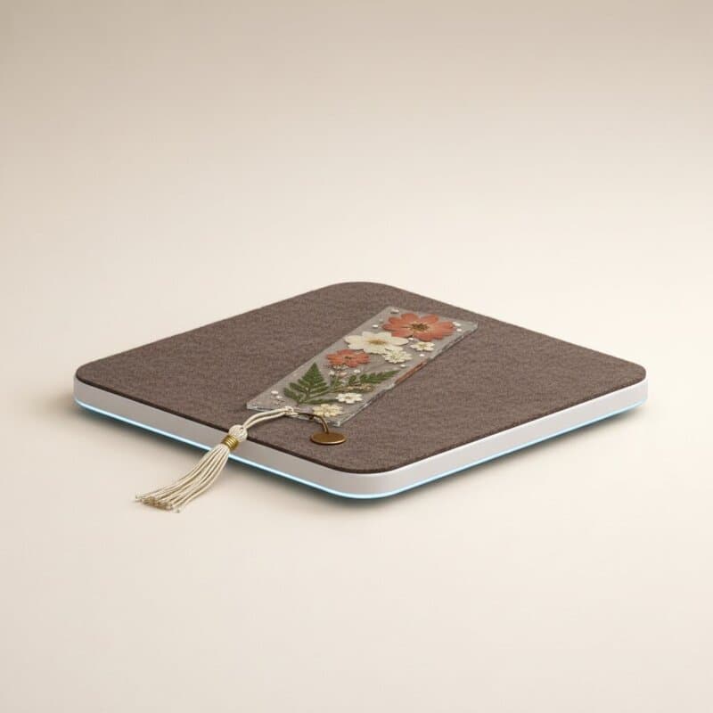Marcador de libros con flores prensadas