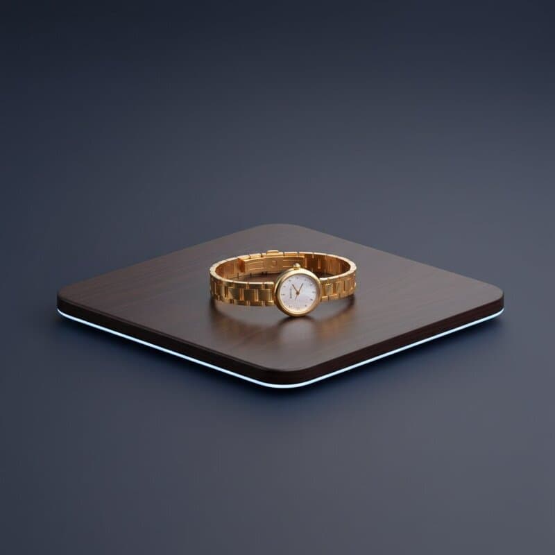 Reloj de pulsera con acabado dorado