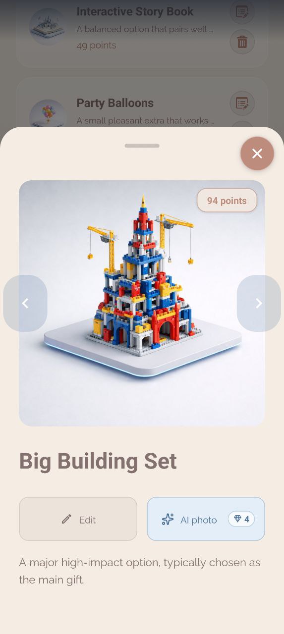 Ejemplo de tarjeta de regalo en Giftopus